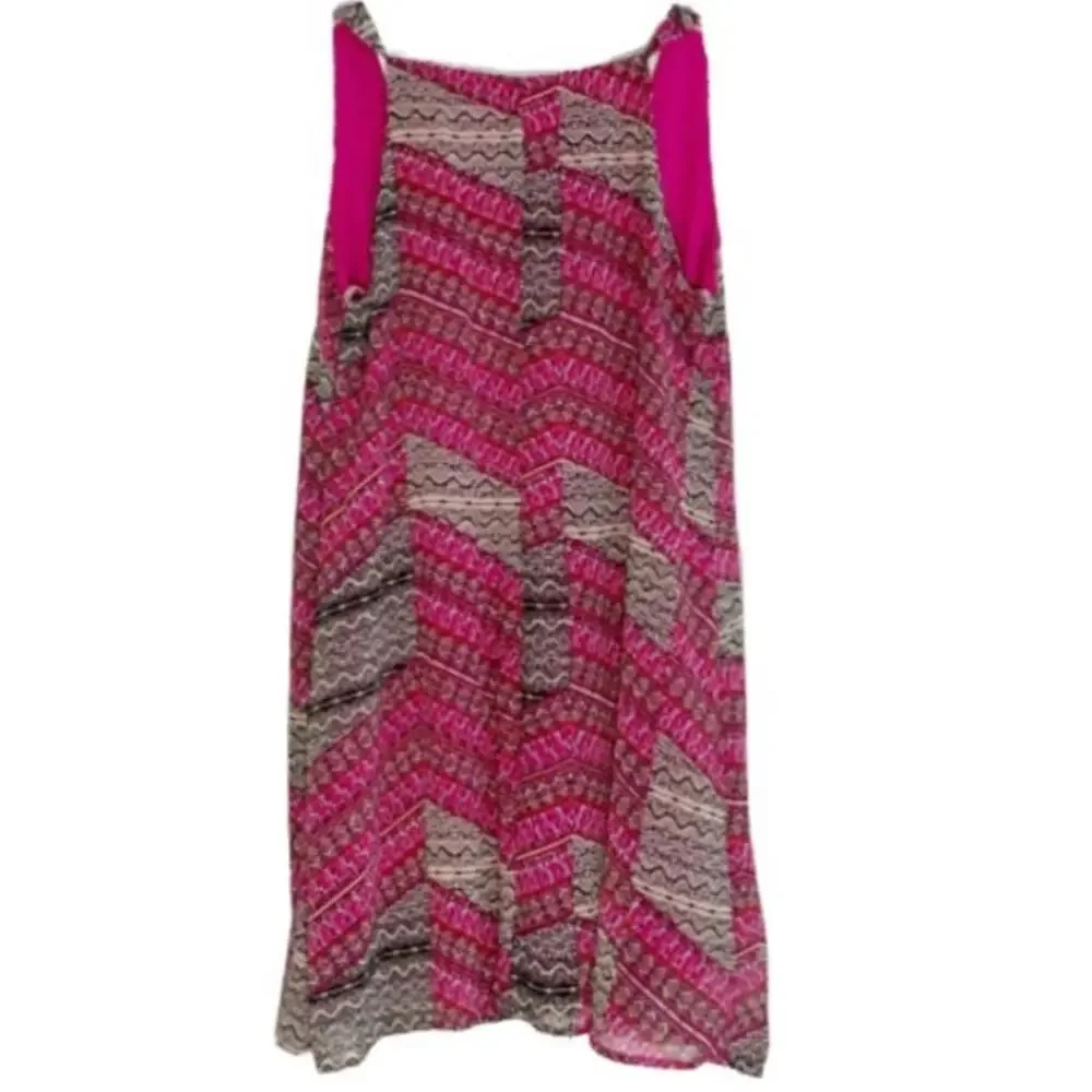 Sequin Hearts Summer Dress Pink Black Mixed Print Sleeveless Casual Dress Small - Picture 9 of 10
